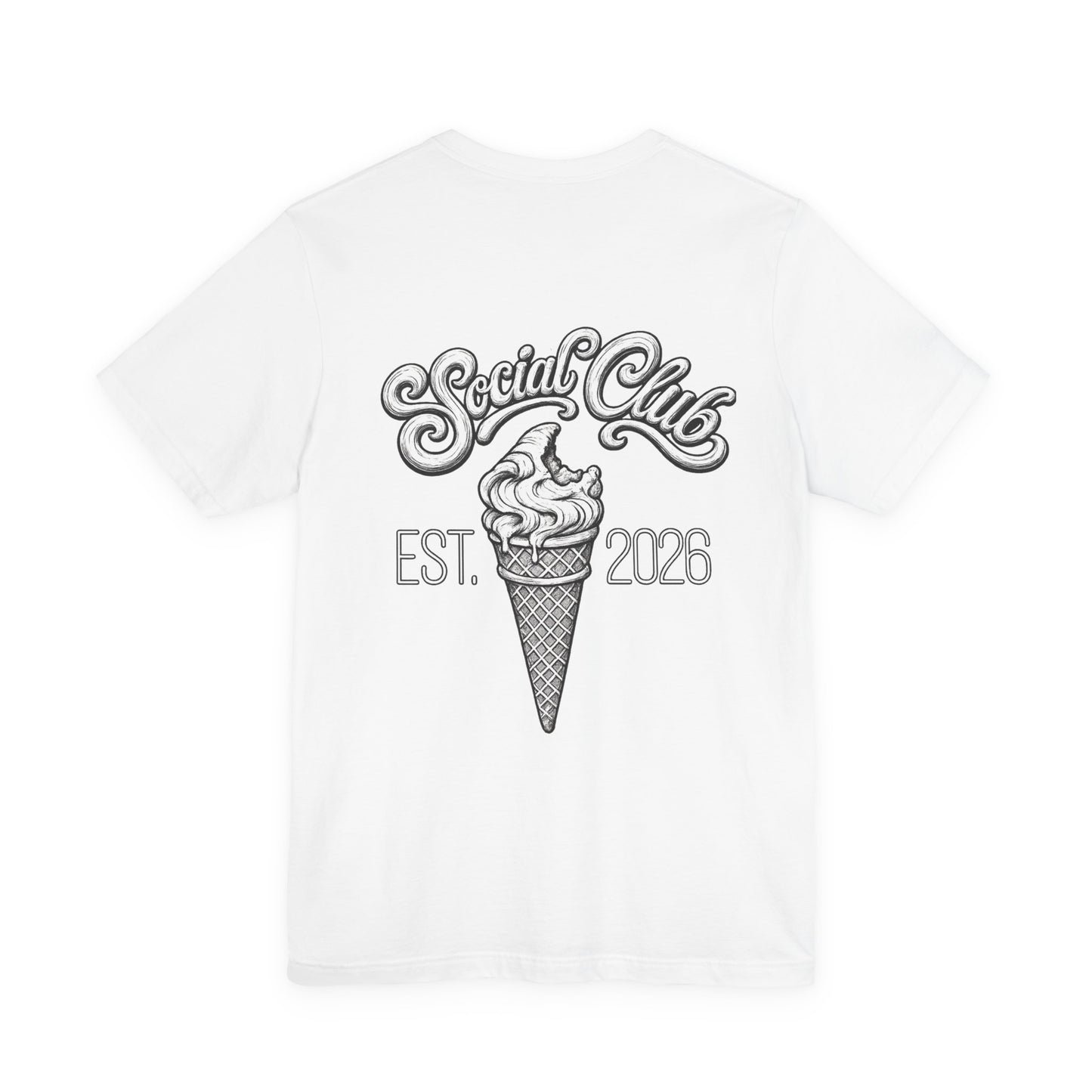 Enjoy It Social Club T-Shirt | Vintage Ice Cream Graphic Tee | Retro Front & Back Print | Unisex Summer Shirt