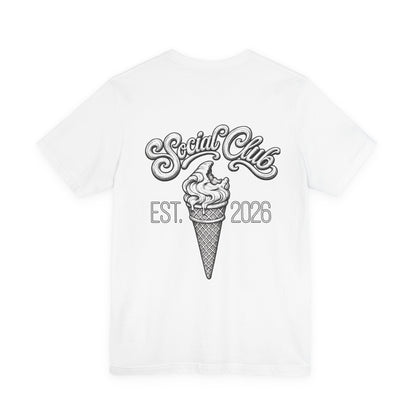 Enjoy It Social Club T-Shirt | Vintage Ice Cream Graphic Tee | Retro Front & Back Print | Unisex Summer Shirt
