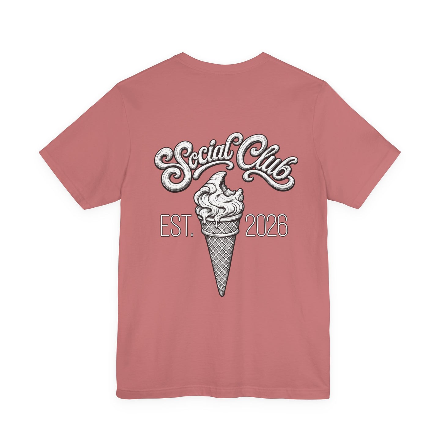 Enjoy It Social Club T-Shirt | Vintage Ice Cream Graphic Tee | Retro Front & Back Print | Unisex Summer Shirt