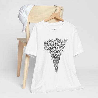 Enjoy It Social Club T-Shirt | Vintage Ice Cream Graphic Tee | Retro Front & Back Print | Unisex Summer Shirt