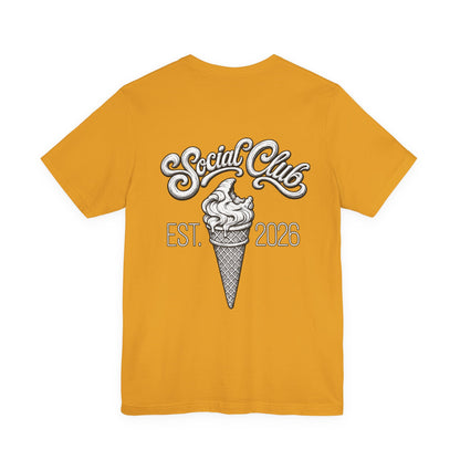 Enjoy It Social Club T-Shirt | Vintage Ice Cream Graphic Tee | Retro Front & Back Print | Unisex Summer Shirt