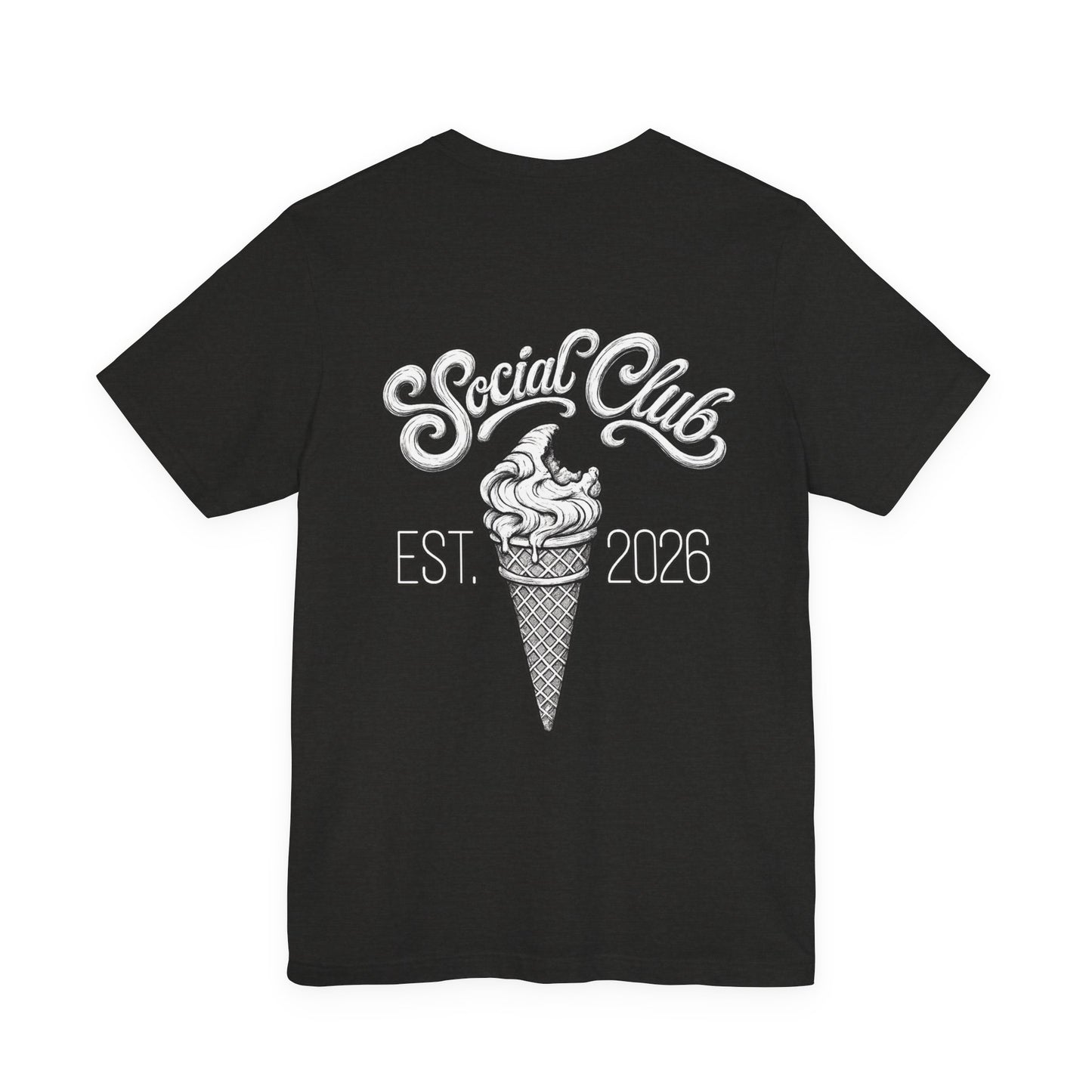 Enjoy It Social Club T-Shirt | Vintage Ice Cream Graphic Tee | Retro Front & Back Print | Unisex Summer Shirt
