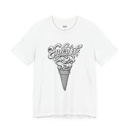 Enjoy It Social Club T-Shirt | Vintage Ice Cream Graphic Tee | Retro Front & Back Print | Unisex Summer Shirt
