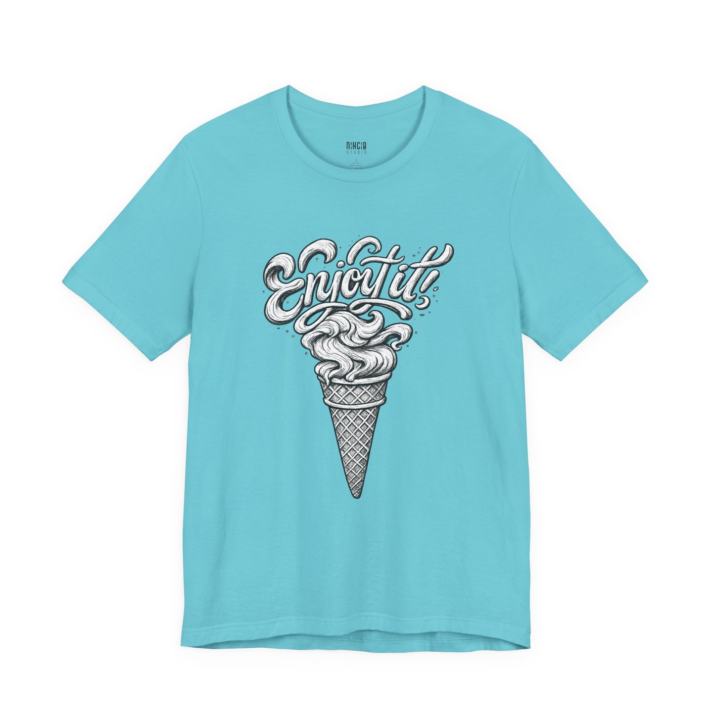 Enjoy It Social Club T-Shirt | Vintage Ice Cream Graphic Tee | Retro Front & Back Print | Unisex Summer Shirt