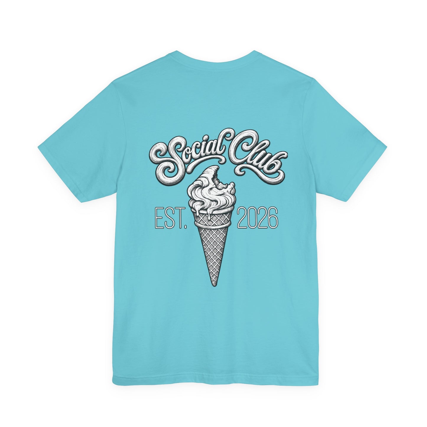 Enjoy It Social Club T-Shirt | Vintage Ice Cream Graphic Tee | Retro Front & Back Print | Unisex Summer Shirt