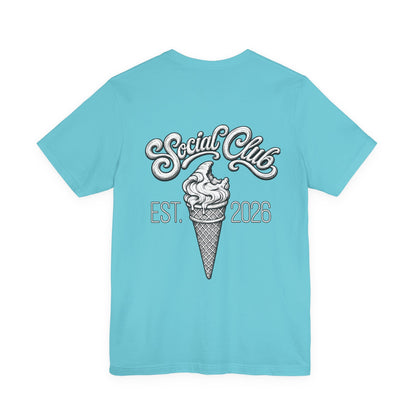Enjoy It Social Club T-Shirt | Vintage Ice Cream Graphic Tee | Retro Front & Back Print | Unisex Summer Shirt