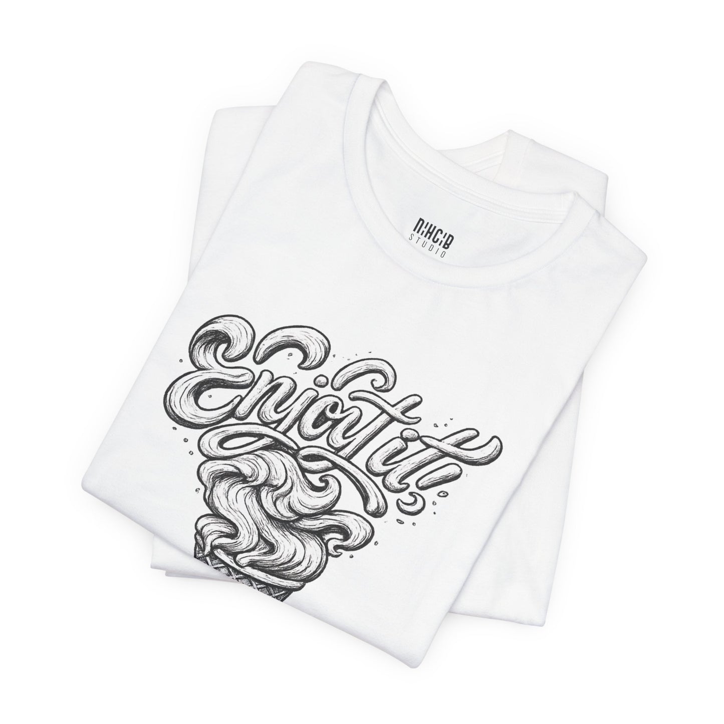 Enjoy It Social Club T-Shirt | Vintage Ice Cream Graphic Tee | Retro Front & Back Print | Unisex Summer Shirt