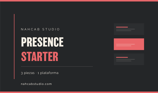 Presence Starter — pack de redes sociales básico, 3 piezas visuales profesionales por NahCab Studio