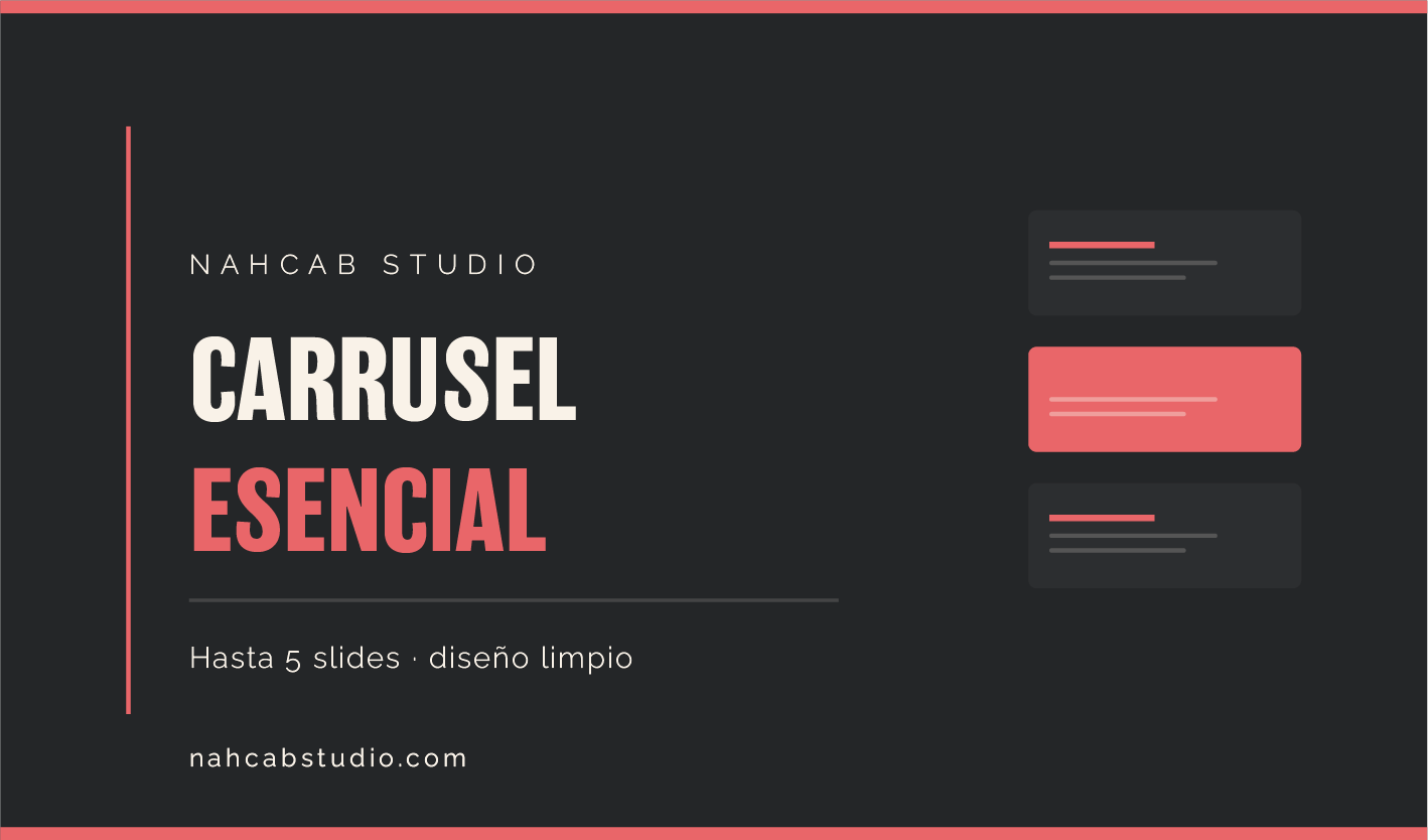 Carrusel Esencial — diseño de carrusel simple y profesional hasta 5 slides por NahCab Studio